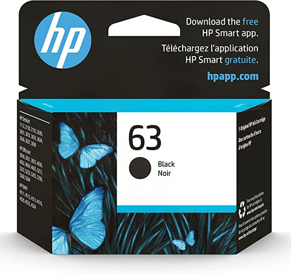 HP 63 Black Standard Yield Ink Cartridge, (F6U62AN)