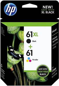 HP 61XL/61 Black High Yield, Tri-Color Standard Yield Ink Cartridges, 2/Pack (CZ138FN)